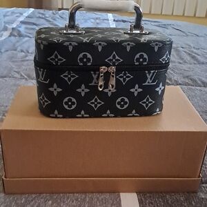 Bougie Black and White Monogram Vanity Bag